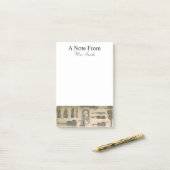 Ein Hinweis aus Blatt Musiknote Tuba Violin Gitarr Post-it Klebezettel (Auf Schreibtisch)