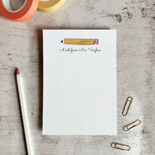 Ein Hinweis aus dem Lehrer Nummer 2 Bleistift-Edit Post-it Klebezettel