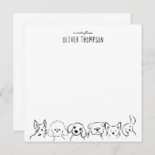 Ein Hinweis aus dem Niedlichen Hunde-Sketch-Merkbl Mitteilungskarte (Vorne/Hinten)