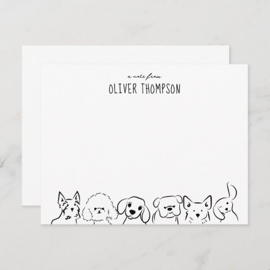 Ein Hinweis aus dem Niedlichen Hunde-Sketch-Merkbl Mitteilungskarte (Vorne/Hinten)