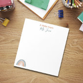 Ein Hinweis aus dem Niedlichen Rainbow-Lehrer-Note Notizblock