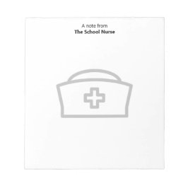 Ein Hinweis aus dem Schulkrankenhaus und dem Notiz Notizblock