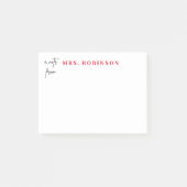 Ein Hinweis aus dem Stift des Lehrers Post-it Klebezettel (Vorderseite)