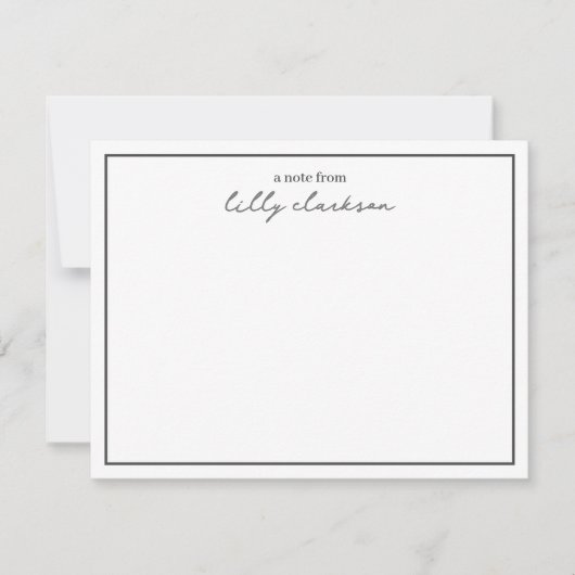 Ein Hinweis aus der Monogram-Skriptleiste Schwarz- Mitteilungskarte (Vorderseite)