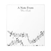 Ein Hinweis aus der Musiknote Whimsiksmuster Musik Notizblock (Vorderseite)