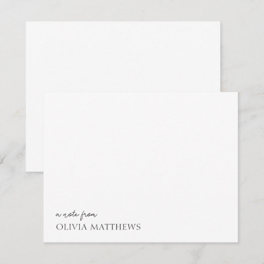 Ein Hinweis aus der Script Typografy Chic Note Car Mitteilungskarte (Vorne/Hinten)