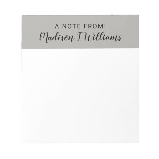 Ein Hinweis aus Notizblock (Vorderseite)