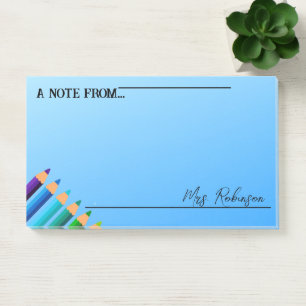 Ein Hinweis des Lehrers   Boho Rainbow Pencil Note Post-it Klebezettel