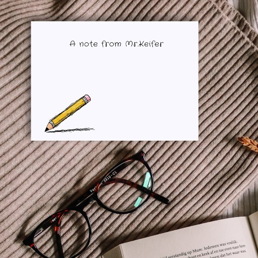 Ein Hinweis des Lehrers Illustrierter einfacher St Post-it Klebezettel