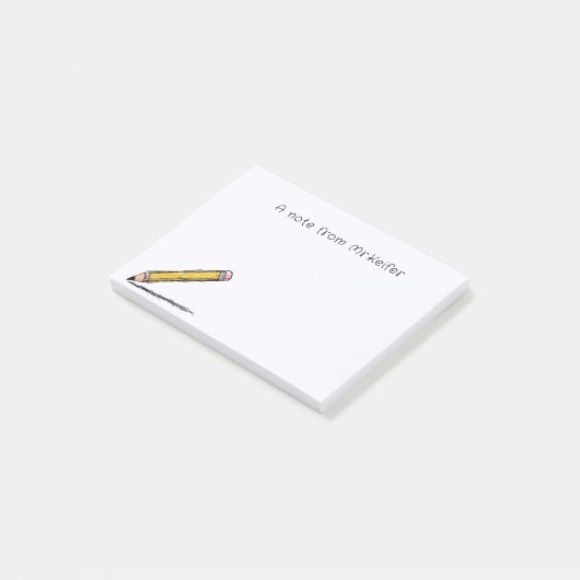 Ein Hinweis des Lehrers Illustrierter einfacher St Post-it Klebezettel (angewinkelt)