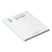 Ein Hinweis des Musiklehrers Personalisierte Musik Notizblock (angewinkelt)