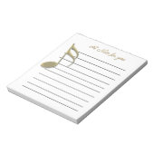 Ein Hinweis für die Musiknote, der mit dem Editor Notizblock (Rotiert)