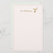 Ein Hinweis für Sie Gold Glimmer Hummingbird Briefpapier (Vorne/Hinten)