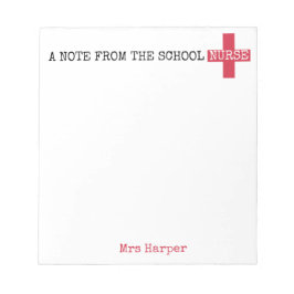 Ein Hinweis von der Krankenschwester Personalisier Notizblock