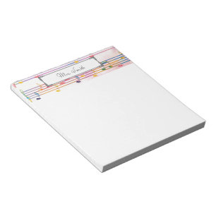 Ein Hinweis von einem Musiker aus farbenfroher Mus Notizblock