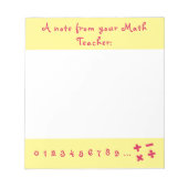 Ein Hinweis von Ihrem Mathematiklehrer - Notepad Notizblock (Vorderseite)