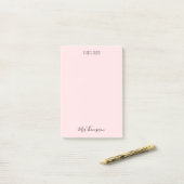 Ein Hinweis von Lehrer Blush Pink Name Post Notize Post-it Klebezettel (Auf Schreibtisch)