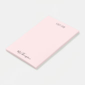 Ein Hinweis von Lehrer Blush Pink Name Post Notize Post-it Klebezettel (angewinkelt)