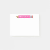 Ein Hinweis von Lehrer Pink Stift Post Notiz (Vorderseite)