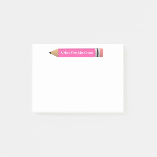 Ein Hinweis von Lehrer Pink Stift Post Notiz (Vorderseite)
