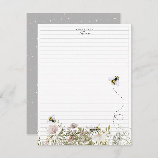 Ein Hinweis von Oma | Monogram Stationery Begleitkarte (Vorne/Hinten)