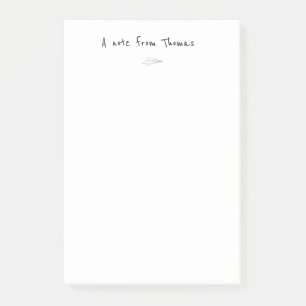 Ein Hinweis von Papierflugzeugen Post-it Klebezettel