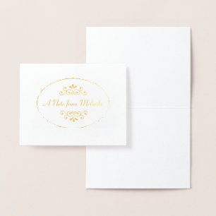 "Ein Hinweis von" Personalisierter Goldfolie Folienkarte