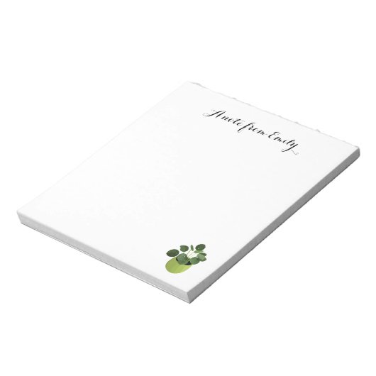 Ein Hinweis von Pilea Peperomioides Notizblock (Rotiert)