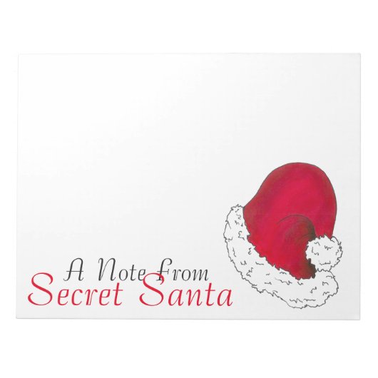 Ein Hinweis von Secret Santa Claus frohe Weihnacht Notizblock (Vorderseite)