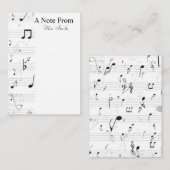 Ein Hinweis von Whimsical Musiknote Musician Mitteilungskarte (Vorne/Hinten)