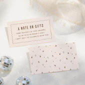 Ein Hinweis zu Geschenken | Eine Tini-Bit ältere G Begleitkarte