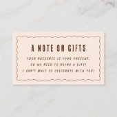 Ein Hinweis zu Geschenken | Eine Tini-Bit ältere G Begleitkarte (Vorderseite)