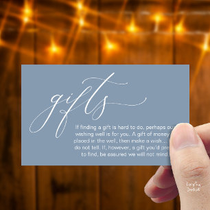 Ein Hinweis zu Geschenken, Hochzeitswunsch Wishing Begleitkarte