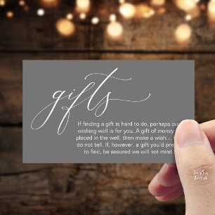 Ein Hinweis zu Geschenken, Hochzeitswunsch-Wunschb Begleitkarte