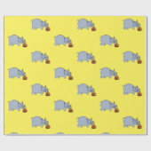 Ein Hippo mit einem Pumpkettenbeutel Geschenkpapier (Flach)