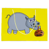 Ein Hippo mit einem Pumpkettenbeutel Große Geschenktüte (Rückseite)