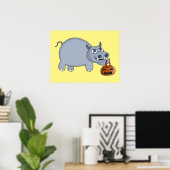 Ein Hippo mit einem Pumpkettenbeutel Poster (Heimbüro)