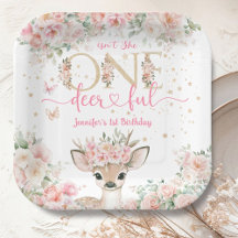 Ein Hirsch-ful 1. Geburtstag Mädchen Rosa Rehkitz