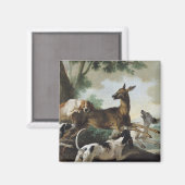 Ein Hirsch gejagt von Hunden, 1725 Magnet (Vorderseite/Rückseite)
