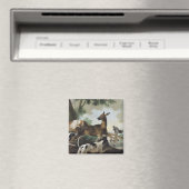 Ein Hirsch gejagt von Hunden, 1725 Magnet (In Situ (Geschirrspüler))