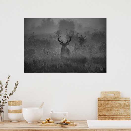 Ein Hirsch im Nebel Poster (Küche)