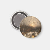 Ein Hirsch im Wald von Mondlicht - Désiré Thomassi Magnet (Vorderseite/Rückseite)