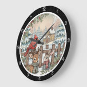 Ein Hirsch, Kaninchen und Weihnachten im Kardinal Große Wanduhr (Winkel)