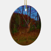 Ein Hirsch: Rot grün und blau Keramik Ornament (Rechts)