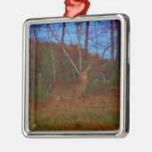 Ein Hirsch: Rot grün und blau Ornament Aus Metall (Links)