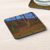 Ein Hirsch: Rot grün und blau Untersetzer (Linke Seite)