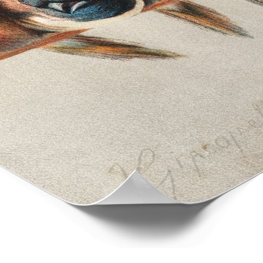 Ein Hirsch von Hector Giacomelli Poster (Ecke)