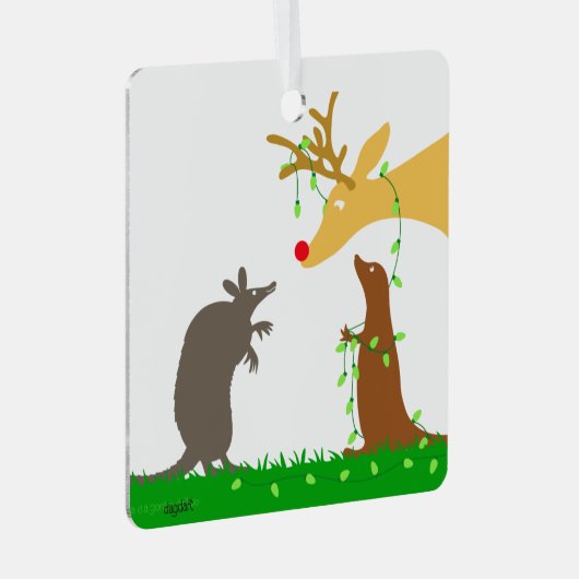 Ein Hirschweihnachtsdekor Ornament Aus Metall (Vorderseite Rechts)