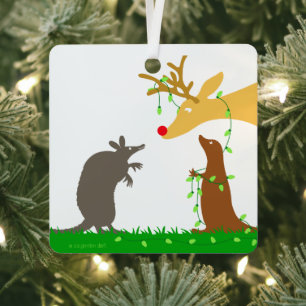 Ein Hirschweihnachtsdekor Ornament Aus Metall