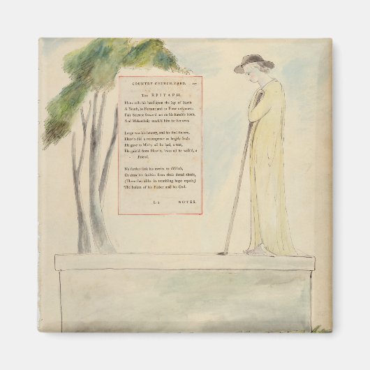 Ein Hirte, der die Epitaph liest, von Elegy Writte Magnet (Vorne)